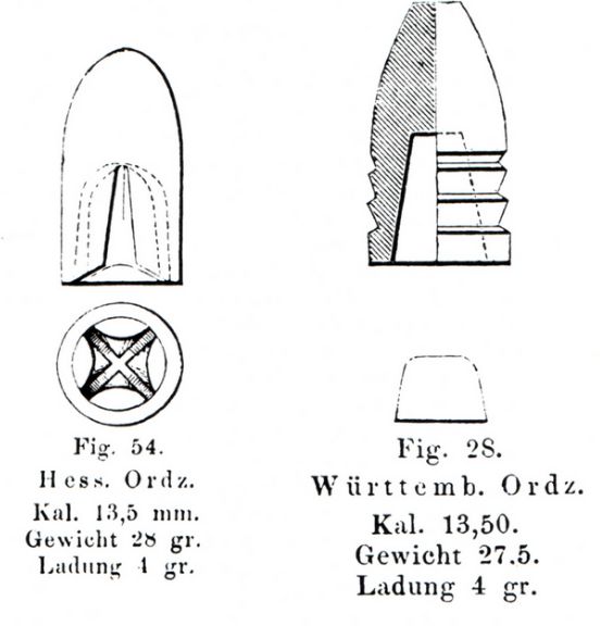 bullet,Perkussionsriffel M.1857 Wurttembergischen